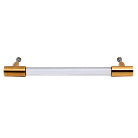 Clear Golden Medium Cylinder Glass Door Handles